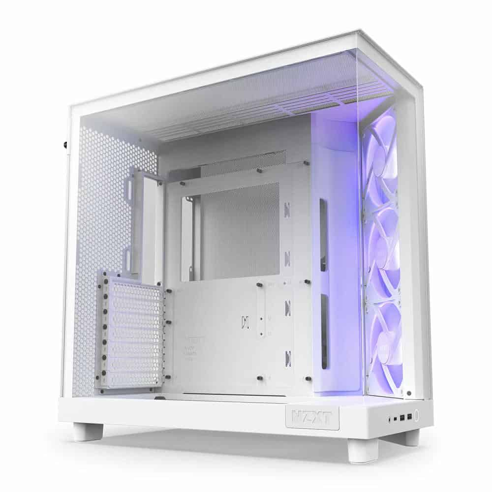 NZXT H6 Flow RGB White Compact Dual-Chamber Tempered Glass PC Case